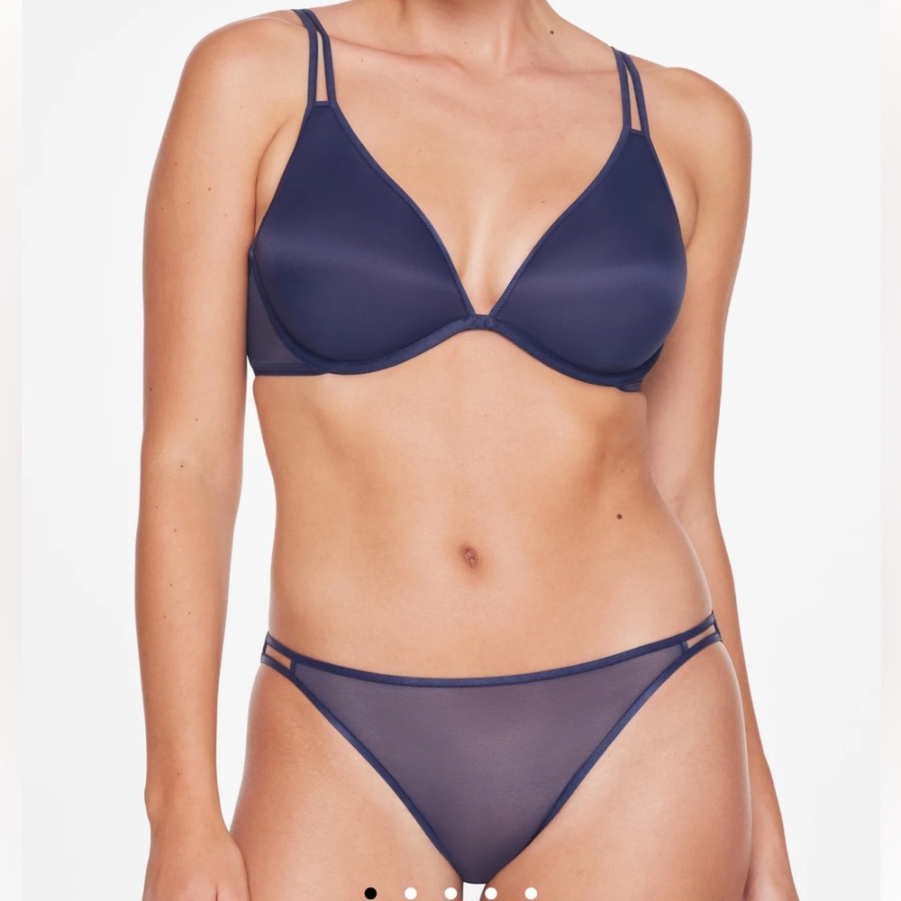 Thirdlove Bare Mesh Plunge Bra 34C Indigo